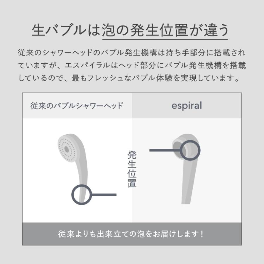 マホロバーニーズ espiralエスパイラル ナノバブル・塩素除去シャワーヘッド MB-004 Mahorobarneysの画像
