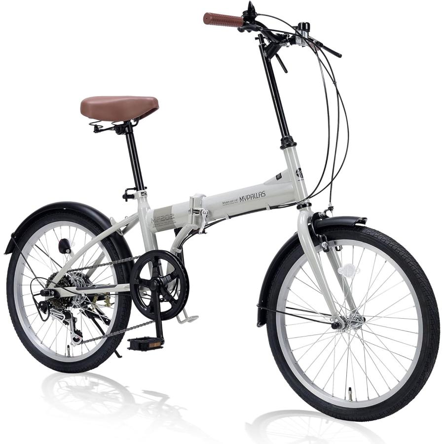 【最終価格】新品未使用マイパラスMF202 20インチ6段ギア折り畳み自転車 MYPALLAS マイパラス 折りたたみ自転車 20インチ MF202 グレージュ 20