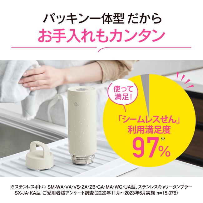 象印 ステンレスマグ 水筒 0.5リットル エクリュ SM-RS50-WZ シームレスせん ハンドルタイプ オシャレ シンプル 保温 保冷 スポーツ 500ml ZOJIRUSHI | 象印 | 01