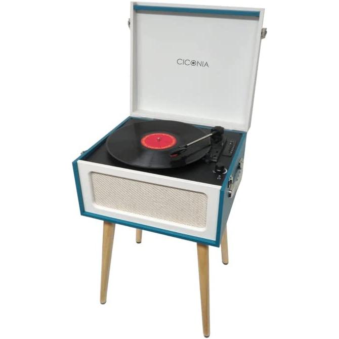 CICONIA クラシカルレコードテーブル TE-2015 WH/BL ホワイト/ブルー 