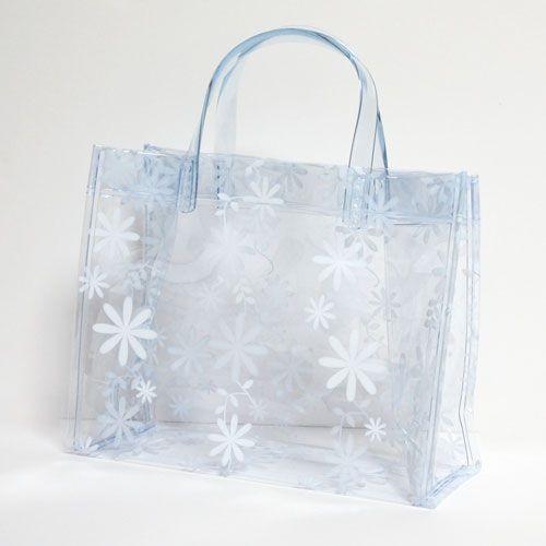 メール便OK 透明バッグ おしゃれ かわいい フラワー 最大76%OFFクーポン SSサイズ セール価格 日本製 ビニールバッグ ホワイト