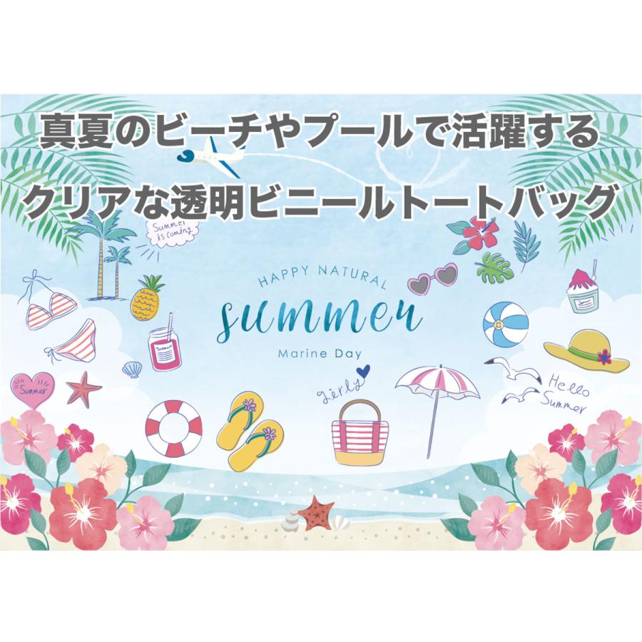 肩掛けOK】抗菌 ビニールバッグ Lサイズ 透明 【日本製】【防カビ