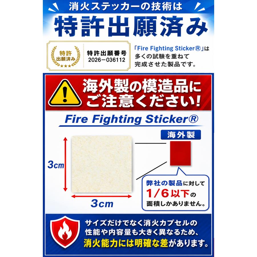 Fire Fighting Sticker 自己消火ステッカー ウルトラスーパーホワイト