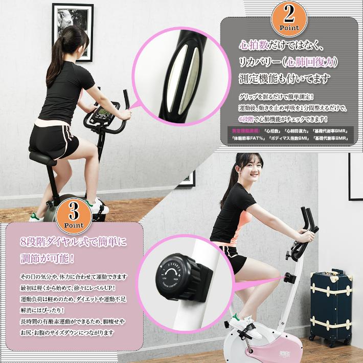 エアロバイク 静音 コンパクト室内運動エアロマグネティック バイクFB-1220 安定 超静音 耐荷重120kg フィットネスバイク エアロバイク SUNNY