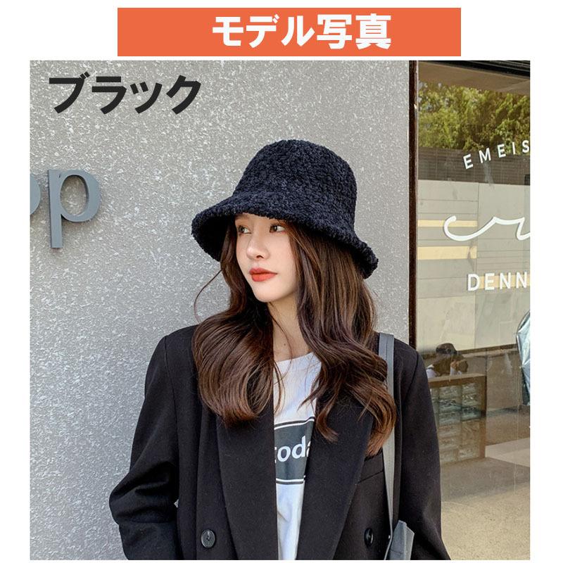 バケットハット ボア 帽子 レディース 秋冬 冬 ファー もこもこ 