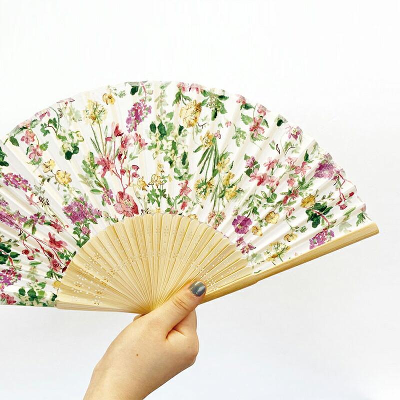 扇子＆ハンカチセット 扇子 ハンカチ 花柄 おしゃれ せんす うちわ