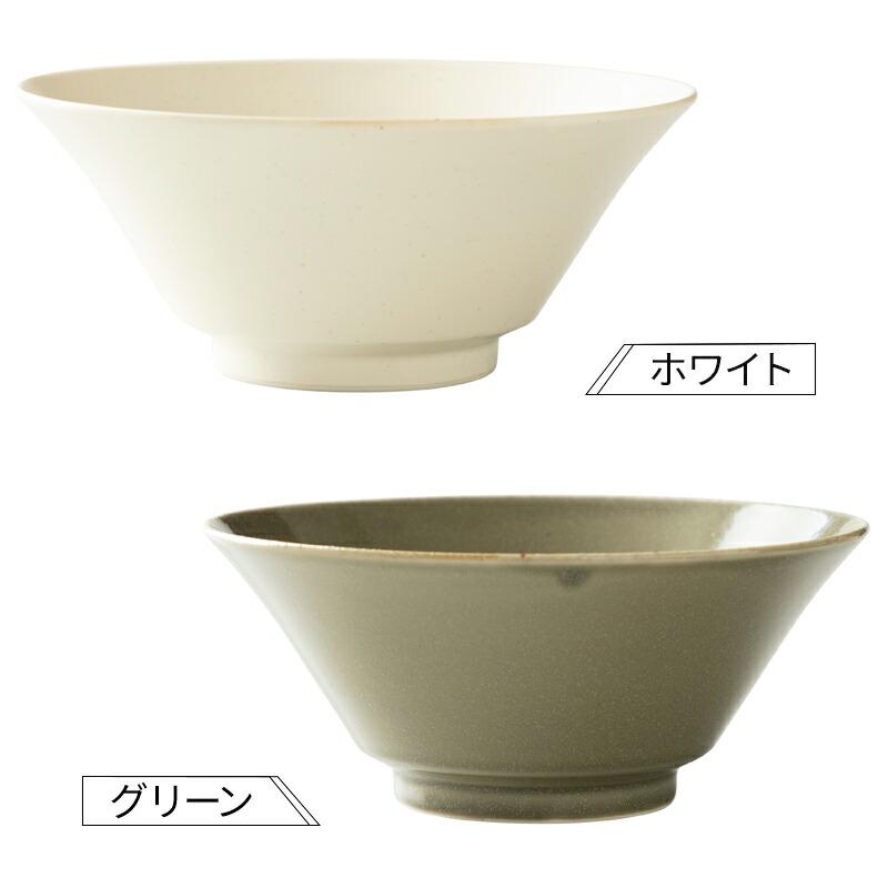 クリーム色の陶器製丸型ボウル　高麗 ヌードルボウル 美濃焼 陶磁器 日本製 SUI ラーメン丼ぶり 丼ぶり 食器