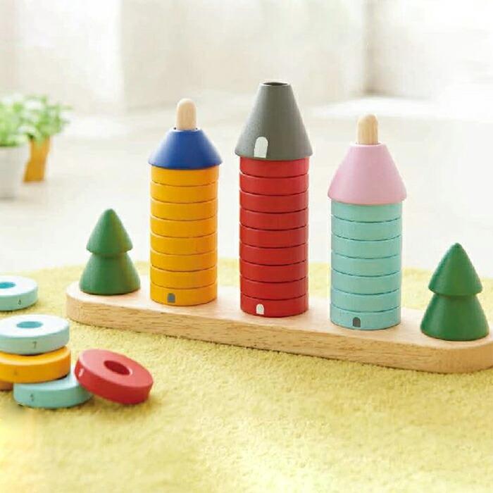 エド・インター（Ed・Inter） 積み木 森のリングタワー 型はめ パズル