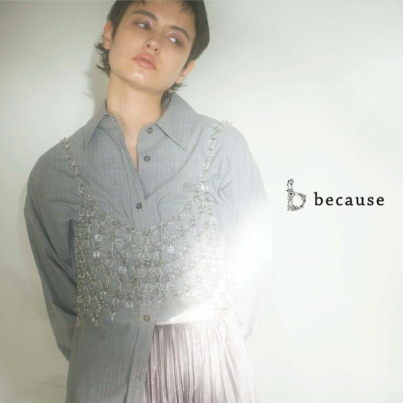 because（ビコーズ） 日傘 晴雨兼用 長傘 PUシャンブレー 紫外線防止
