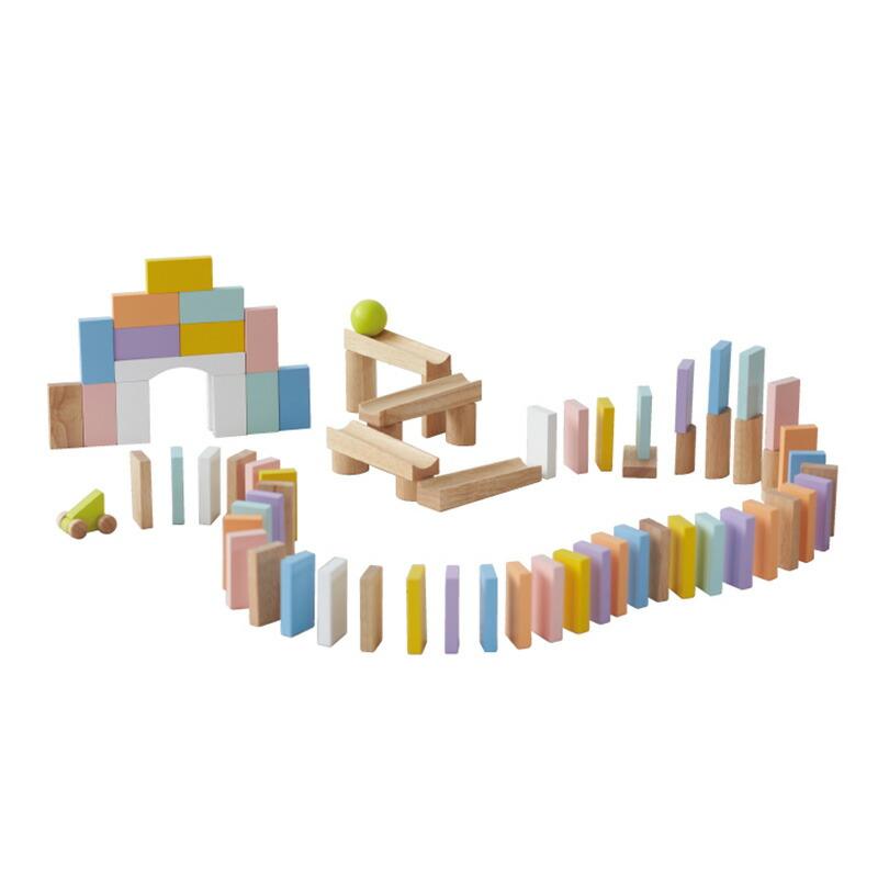 ニチガン　ドミノ　大量　積み木 NICHIGAN（ニチガン） コロンとスロープドミノ ドミノ ドミノ倒し 木製