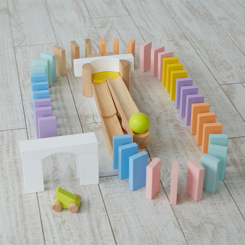 NICHIGAN（ニチガン） コロンとスロープドミノ ドミノ ドミノ倒し 木製