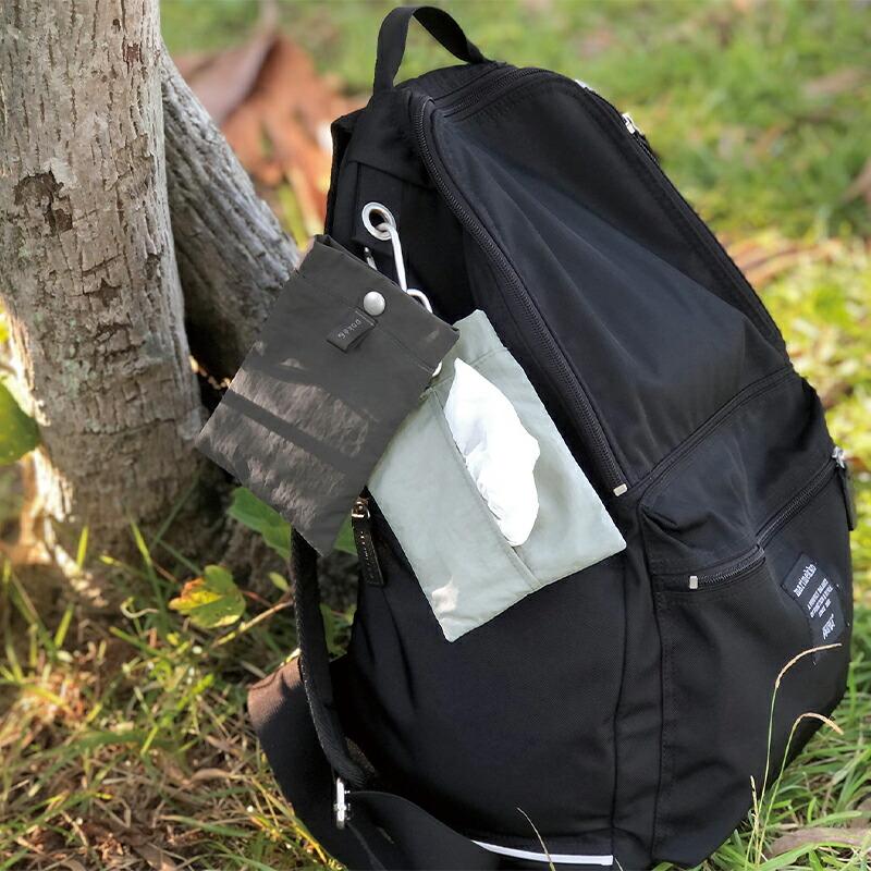 ポケットティッシュケース ゴミ入れポケット付き ティシュポーチ 携帯