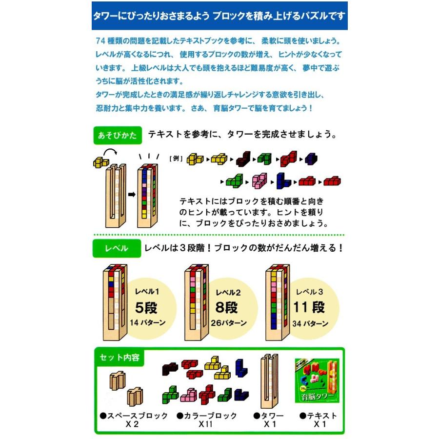 エド・インター（Ed・Inter） 育脳タワー 木製 知育玩具 ブロック