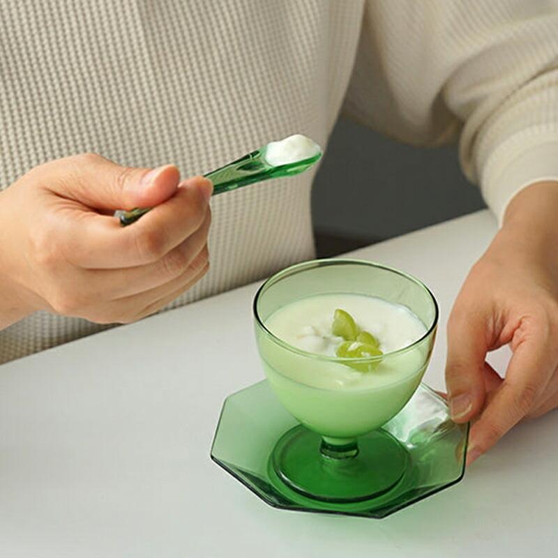 green（グリーン） スプーン ガラス レトロ アイスクリーム 緑 グレー