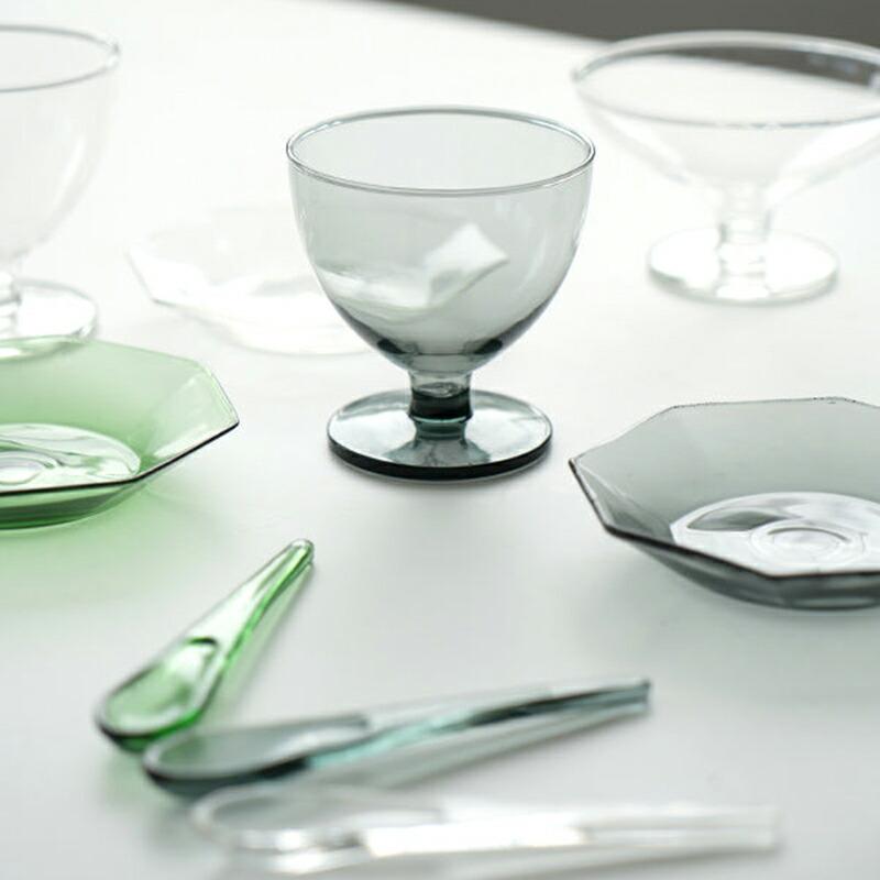 green（グリーン） スプーン ガラス レトロ アイスクリーム 緑 グレー