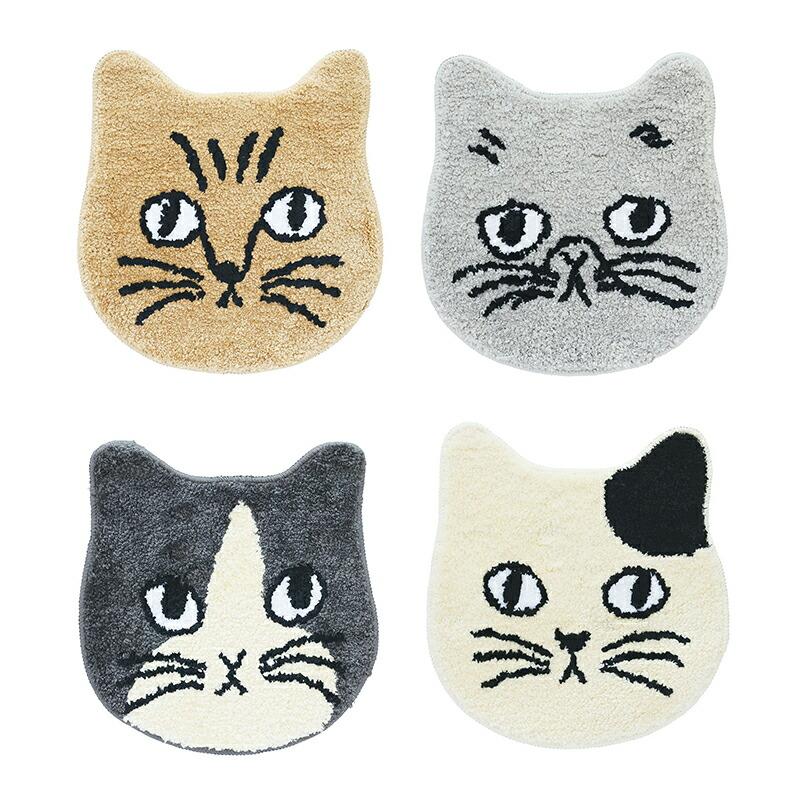 松尾ミユキ キャットマット チェアマット カーグッズ 猫の顔 もふもふ