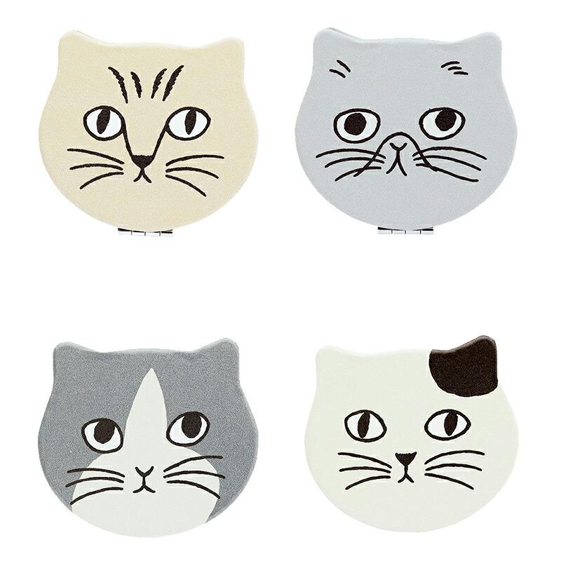 松尾ミユキ コンパクトミラー ミラー 鏡 手鏡 猫 ねこ ネコ 北欧 拡大