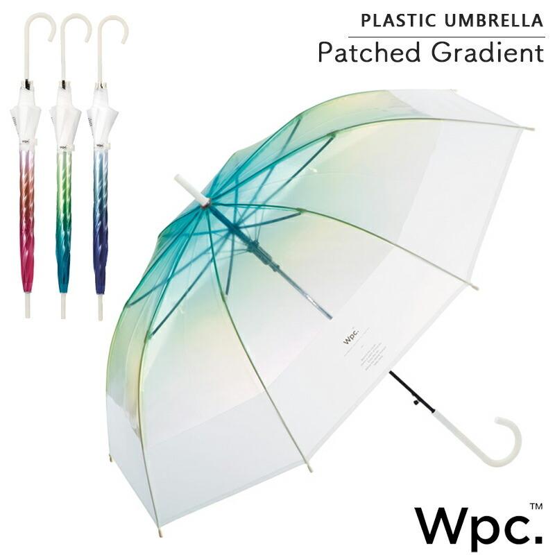 Wpc. ビニール傘 雨傘 長傘 切り継ぎグラデーション 60cm レディース