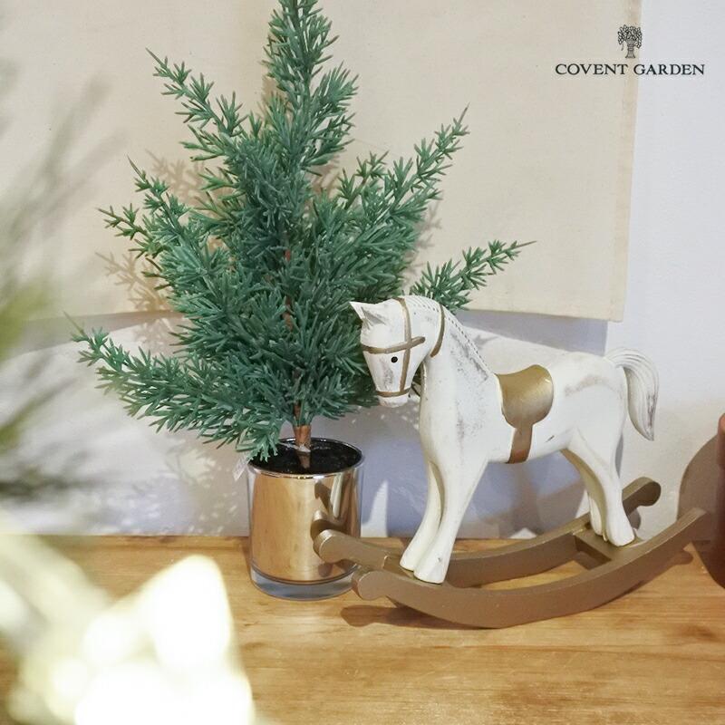 木馬 オブジェ ロッキングホース 木製 馬 置物 ロッキン・ホワイト