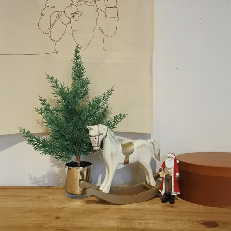 木馬 オブジェ ロッキングホース 木製 馬 置物 ロッキン・ホワイト