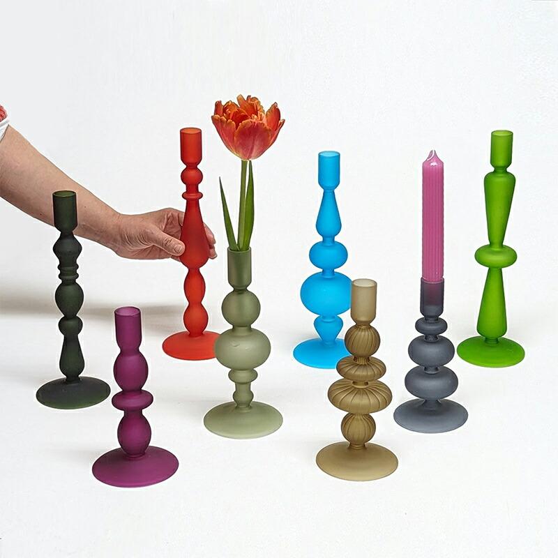 クリスマス フラワーベース ガラス 花瓶 キャンドルホルダー