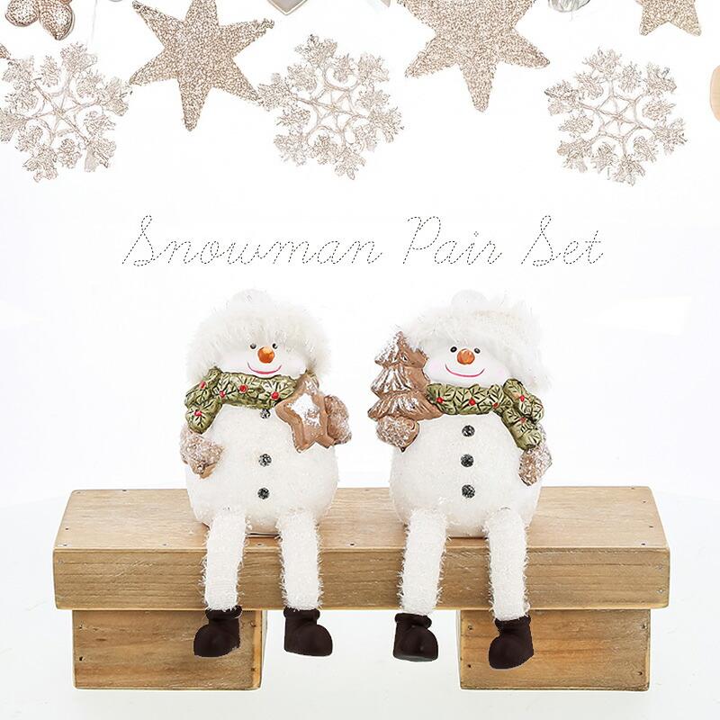 Benny's（ベニーズ） スノーマン オブジェ 2個セット 雪だるま