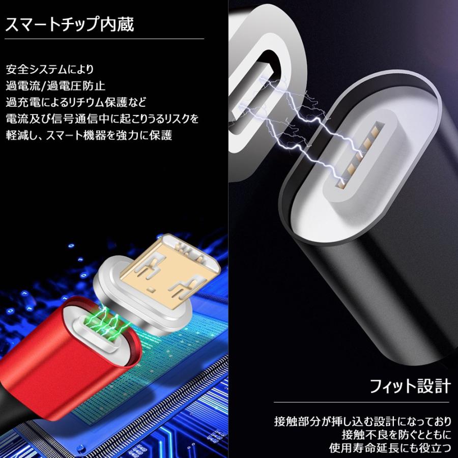 各マグネット端子2個OR各色ケーブル1本 3in1 ライトニング Type-C Micro USB 高速充電 データ転送 強力マグネットケーブル LEDライト 取付け 取外し超簡単 防塵｜sunny-world｜17