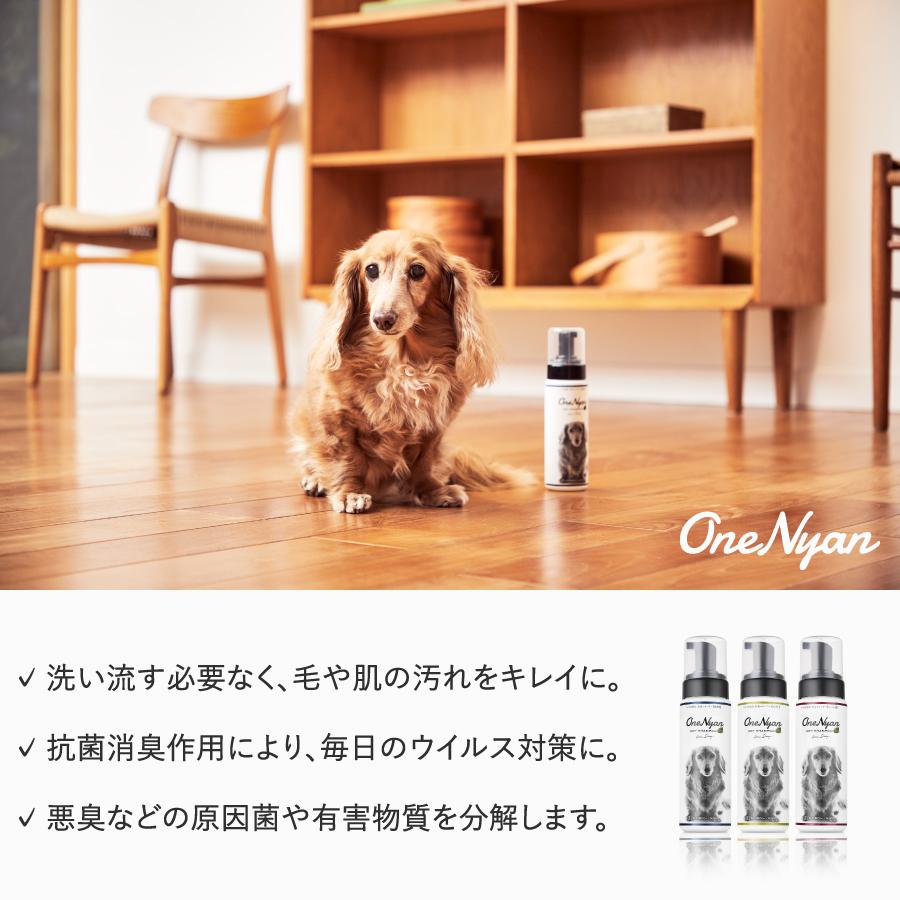 【ブランド累計60万本突破】 OneNyan ドライシャンプー 犬用 200ml 0206-ONS20  犬 シャンプー ペットシャンプー ドッグシャンプー 無添加 低刺激 敏感肌 泡 | OneNyan | 12