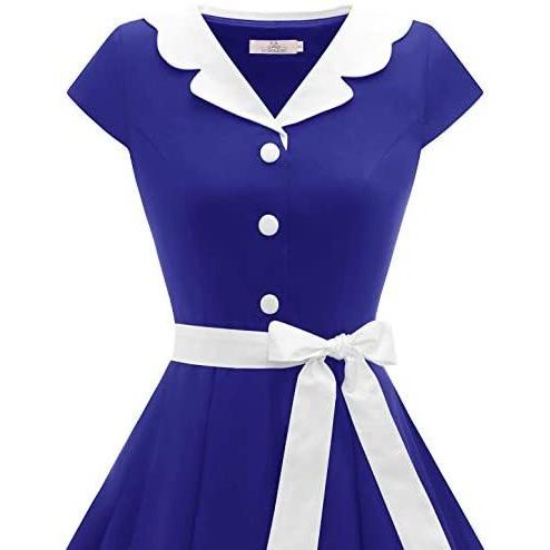 Homrain 50年代ワンピース カップ袖 Aラインワンピース レトロワンピース スイングワンピース 結婚式 誕生日 ロイヤルブルー 2xl Oyumi Ude17n0cd005 Sunny Beach 通販 Yahoo ショッピング