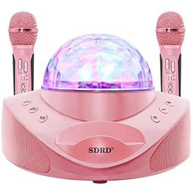 カラオケマイク 高音質 多機能 Ledライトとスマートフォンホルダー付き スピーカーマイクセット ホームktv 手持ちマイク2本 ピンク Oyumi Vfb14p3da Sunny Beach 通販 Yahoo ショッピング