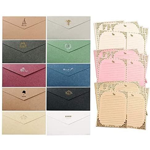 10枚セット 封筒 レターセット 便箋30枚 おしゃれ 高級 金箔をきせる アンティーク調 メッセージカード 案内状 挨拶状 ポストカード 招待状 Oyumi Vsp19v0jb Sunny Beach 通販 Yahoo ショッピング