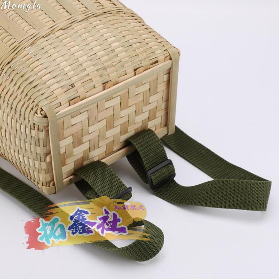 背負いカゴ 竹製背負いかご 大容量 背負い篭 背負いひも付き 丸型 角型