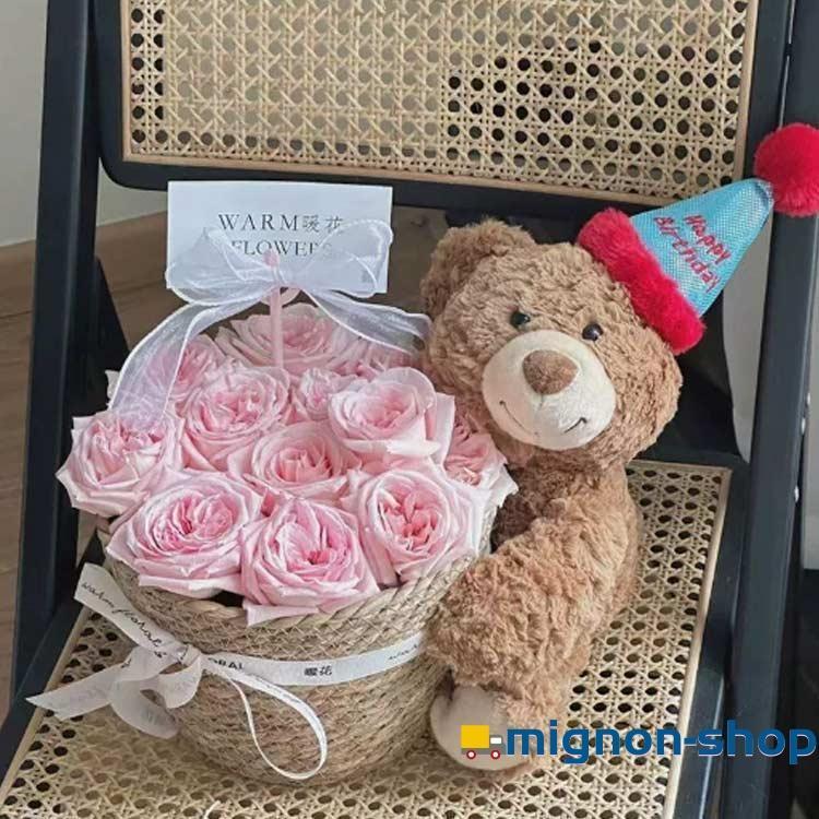 ぬいぐるみ 花束 ブーケ ソープフラワー アレンジ かわいい くま クマ