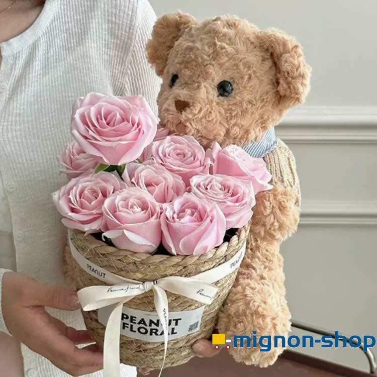 ぬいぐるみ 花束 ブーケ ソープフラワー アレンジ かわいい くま クマ