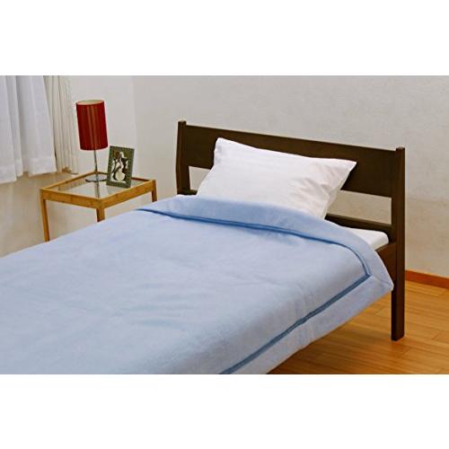 京都西川 メリノウール ミンク毛布 シングルサイズ ブルー、日本製 京都西川 メリノウール ミンク毛布 シングルサイズ ブルー