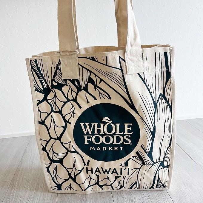 新品タグ付】Whole Foods ハワイ限定 プルメリア エコバッグ完売品