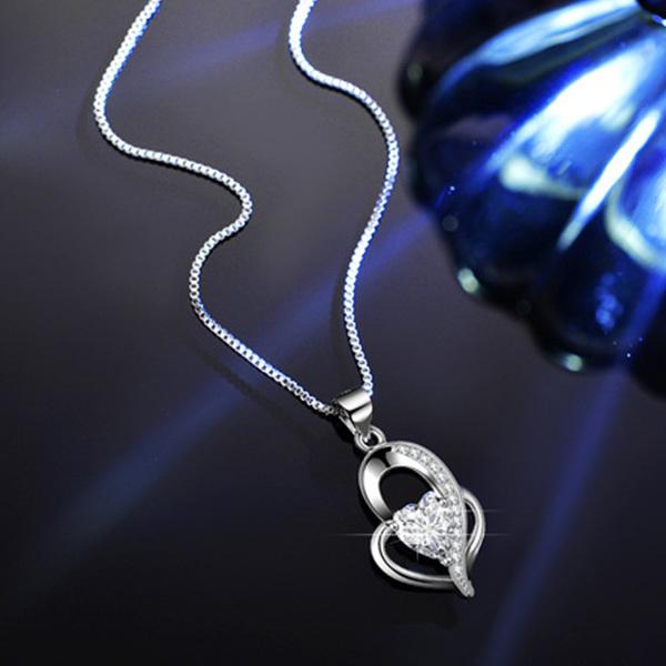 ダイヤモンド ネックレス モアッサナイト ハート 一粒 Dカラー 1