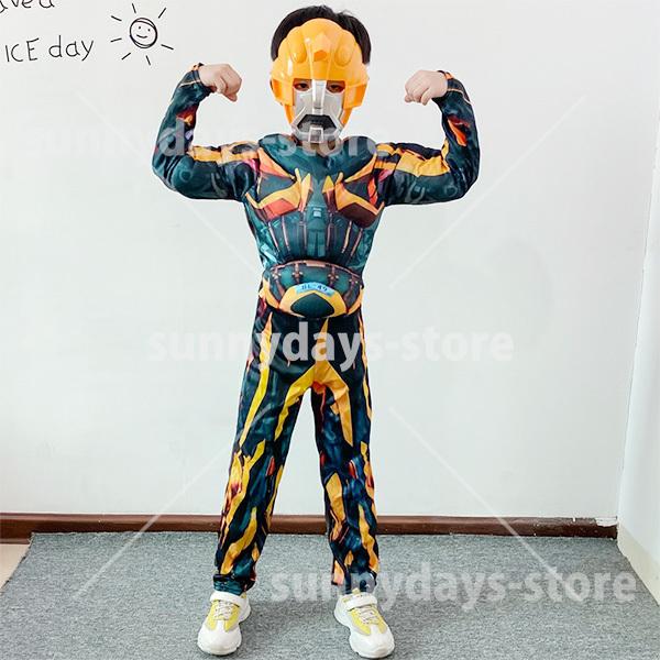 バンブルビー コスプレ 衣装 マスク 付 ハロウィン コスプレ 仮装 子供 男 キッズ 男の子 トランスフォーマー クリスマス ハロウィーン 誕生日 コスチューム 服｜sunnydays-store｜07