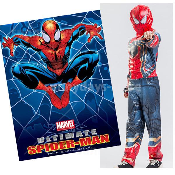 スパイダーマン 子供服 コスプレ 衣装 マスク 付き ハロウィン コスプレ 仮装 子供 男の子 キッズ マッチョ アイアン スパイダー Iron Spider 誕生日 クリスマス｜sunnydays-store｜05