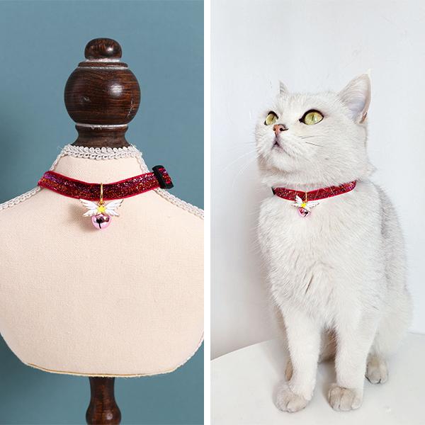 猫 ねこ 首輪 おしゃれ 安全 可愛い 鈴 ワンタッチ バックル シンプル