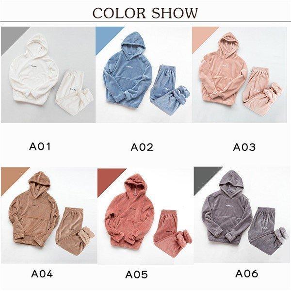 店長おすすめ ルームウェア レディース パジャマ 上下セット 寝巻き フード付き もこもこ あったか フリース 冬 ゆったり 暖かい 部屋着 おしゃれ ファッション