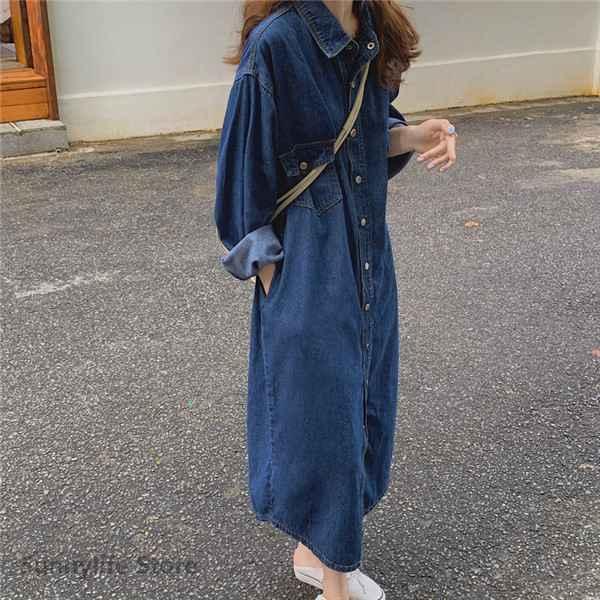 デニムワンピース シャツワンピース ジーンズ ロング丈 ワンピース レディース デニムシャツ ジーンズ 春秋 前開き お出かけ ロングデニム Sunkou P1cep7syav サニーライフストア 通販 Yahoo ショッピング