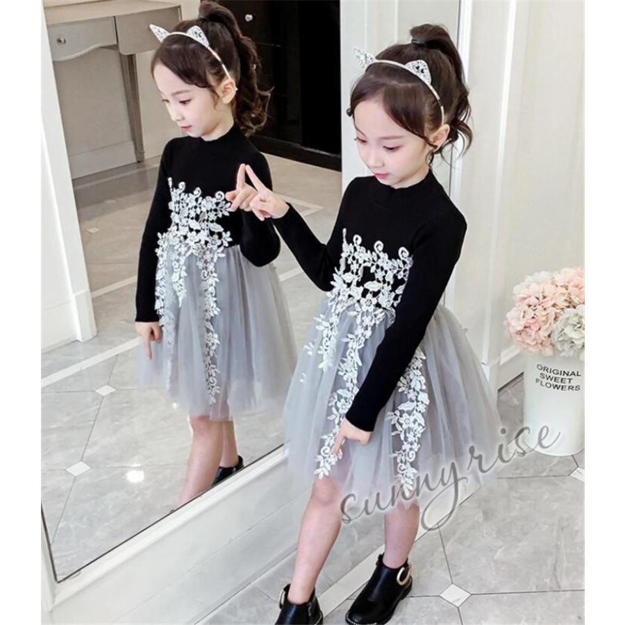 子供ドレス キッズワンピース ベビー 赤ちゃん 長袖 チュールスカート 黒ワンピ ピアノ 発表会 韓国子供服 卒園式 ふわふわ 結婚式 七五三 可愛い Kne0287 サンライズ 通販 Yahoo ショッピング