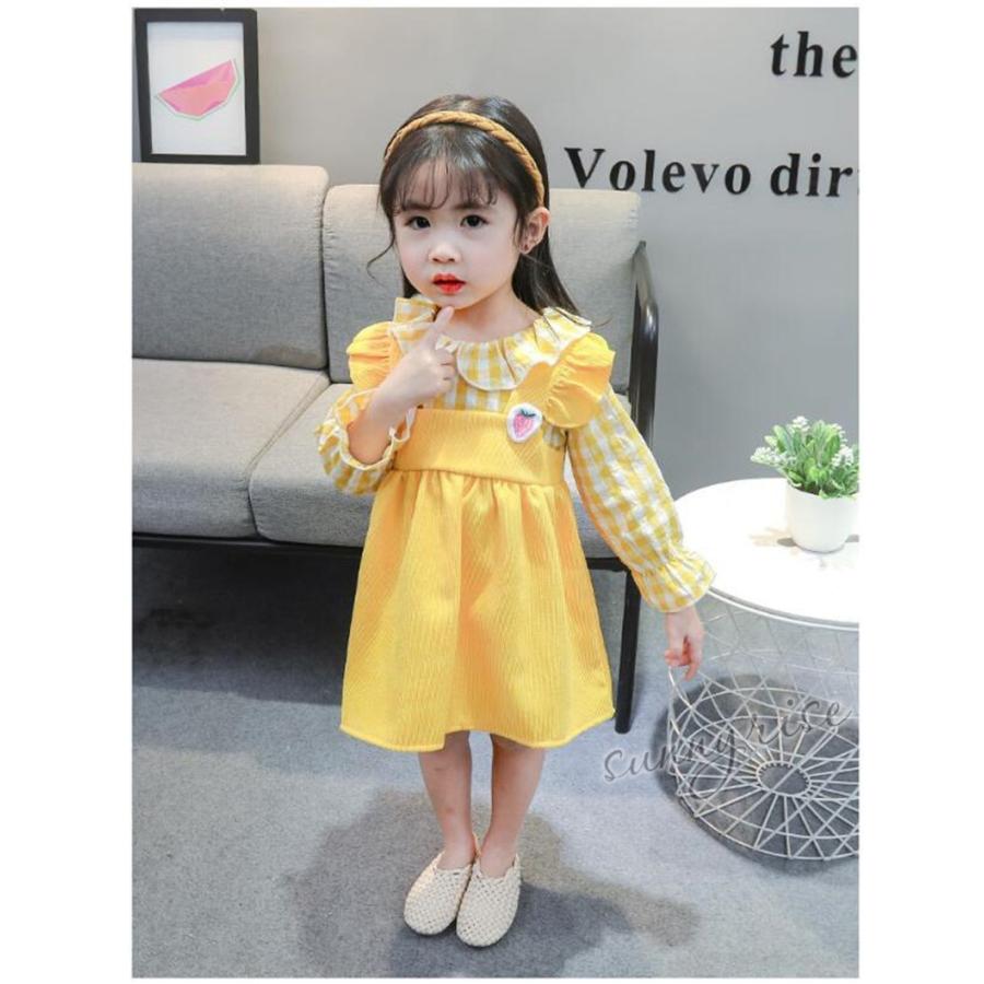 子供 ワンピース キッズ 女の子 韓国子供服 ベビー 赤ちゃん 可愛い イチゴ柄 レパープル グリーン イエロー ピンク 上品 フォーマル 秋春 誕生日プレゼント Kne0297 サンライズ 通販 Yahoo ショッピング