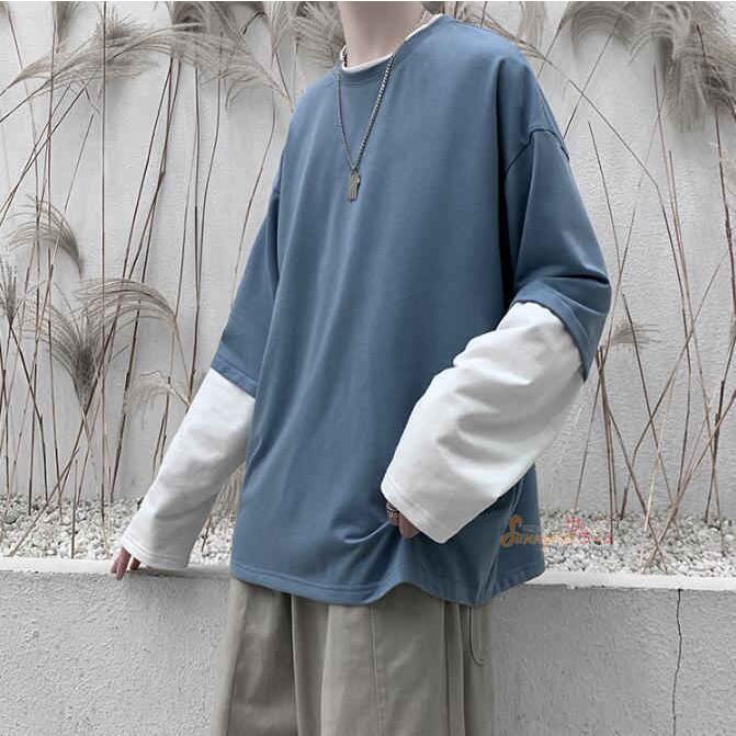 Tシャツメンズ カットソー ロンt メンズ 長袖 ロングtシャツ 重ね着風 大きいサイズ 切替 インナー Ok79 サンライズ 通販 Yahoo ショッピング