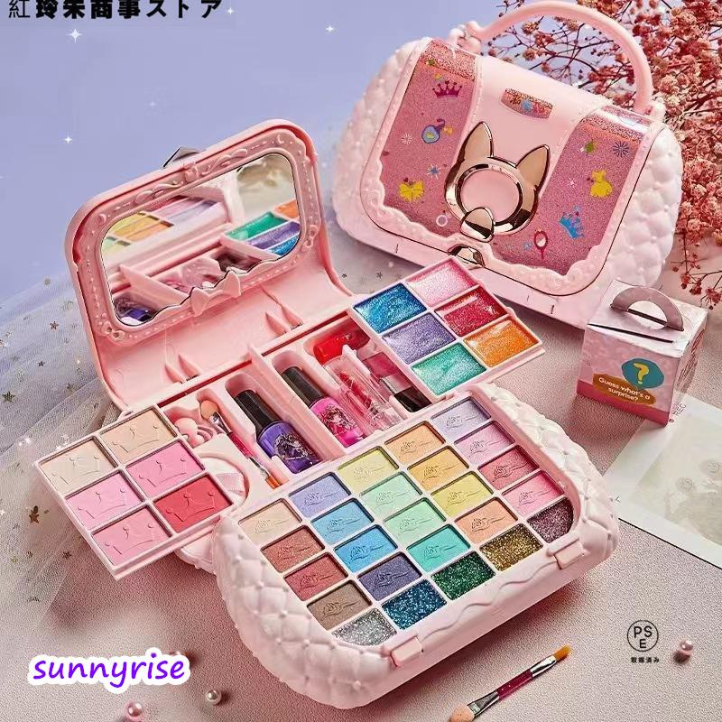 2024新型 メイクセット 女の子向け お子供用化粧品のおもちゃ 5歳以上化粧道具おもちゃ キッズコスメセット ミラー 付き プリンセス おもちゃ贈り物（Yahoo!・サンライズ）