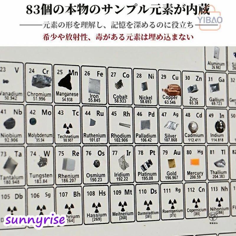 元素周期表 実物実際の元素の周期表 83種実物 元素入り アクリル 周期