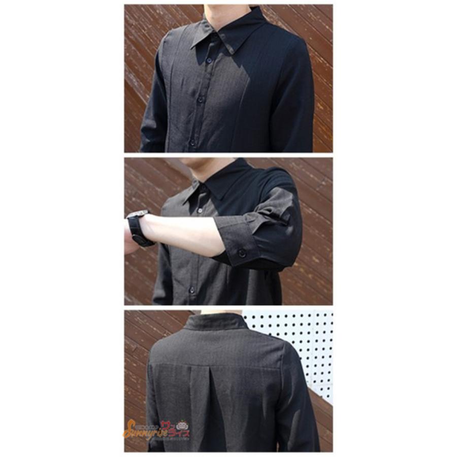 Tシャツ メンズ シャツ 七分袖 薄手 無地 ロング丈 コート