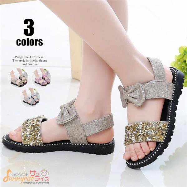 キッズ サンダル 女の子 履きやすい ビーチサンダル 可愛い 子供靴 シューズ 夏 シンプル やわらかい ガールズ オシャレ 蝶結び ピカピカ 結婚式 入学式 Qwe1613 サンライズ 通販 Yahoo ショッピング