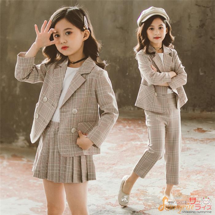 新作子供フォーマルスーツ 女の子セットアップ キッズ 長袖 春秋 チェック柄 ジャケット2点セット 卒業式 入学式 入園式 発表会 結婚式 Qwe1851 サンライズ 通販 Yahoo ショッピング